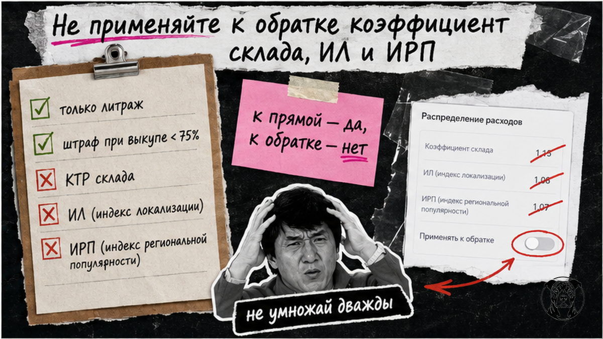 Чеклист: что не применять к обратной логистике WB — коэффициент склада, ИЛ и ИРП