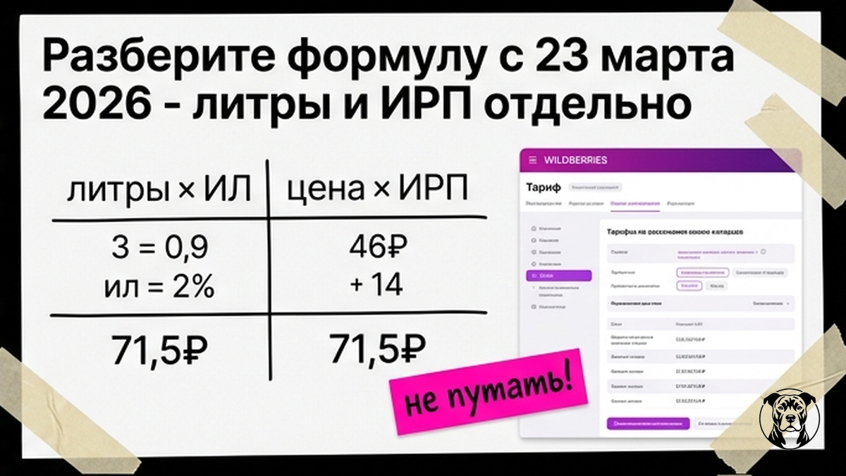 Сравнение двух компонентов формулы логистики WB: литровая часть и надбавка ИРП от цены