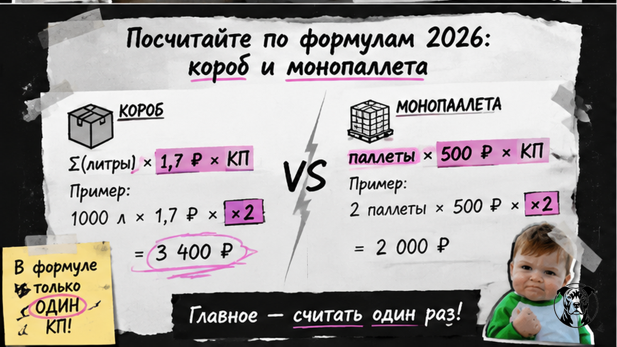 Workflow: формулы приёмки FBW короб и монопаллета 2026