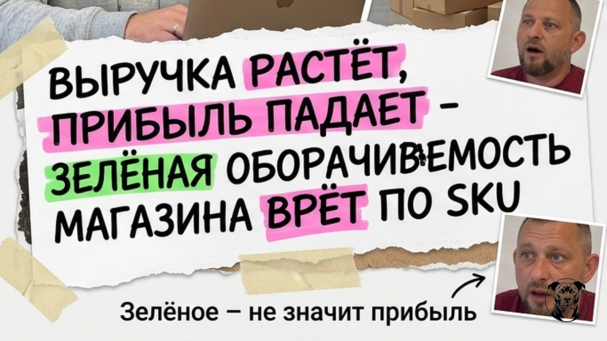 Схема расчёта оборачиваемости в днях по каждому SKU