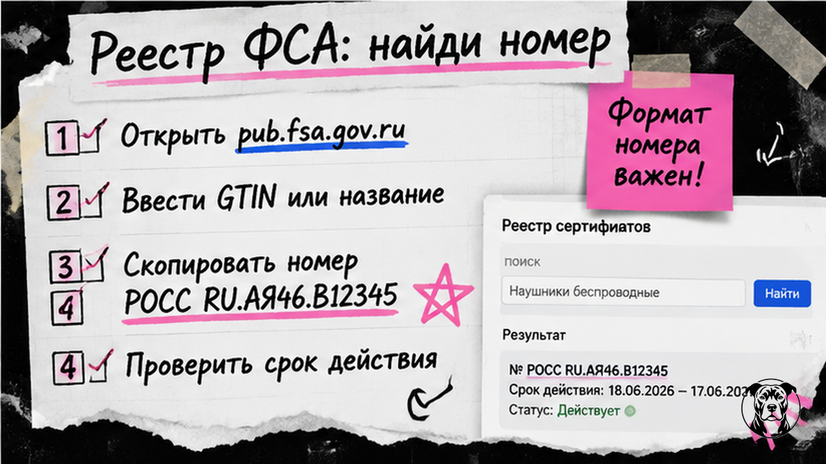 Чеклист поиска номера сертификата в реестре ФСА Росаккредитации — шаги верификации