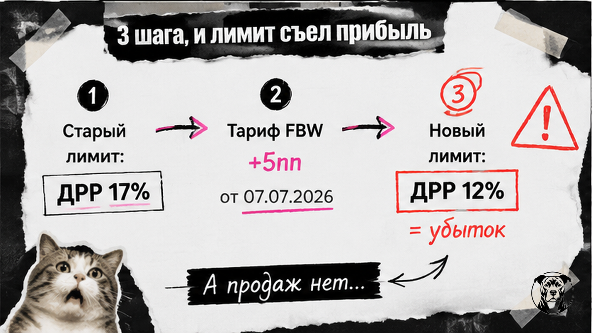 Схема: как тарифы WB от 07.07.2026 сломали старые дневные лимиты CPC