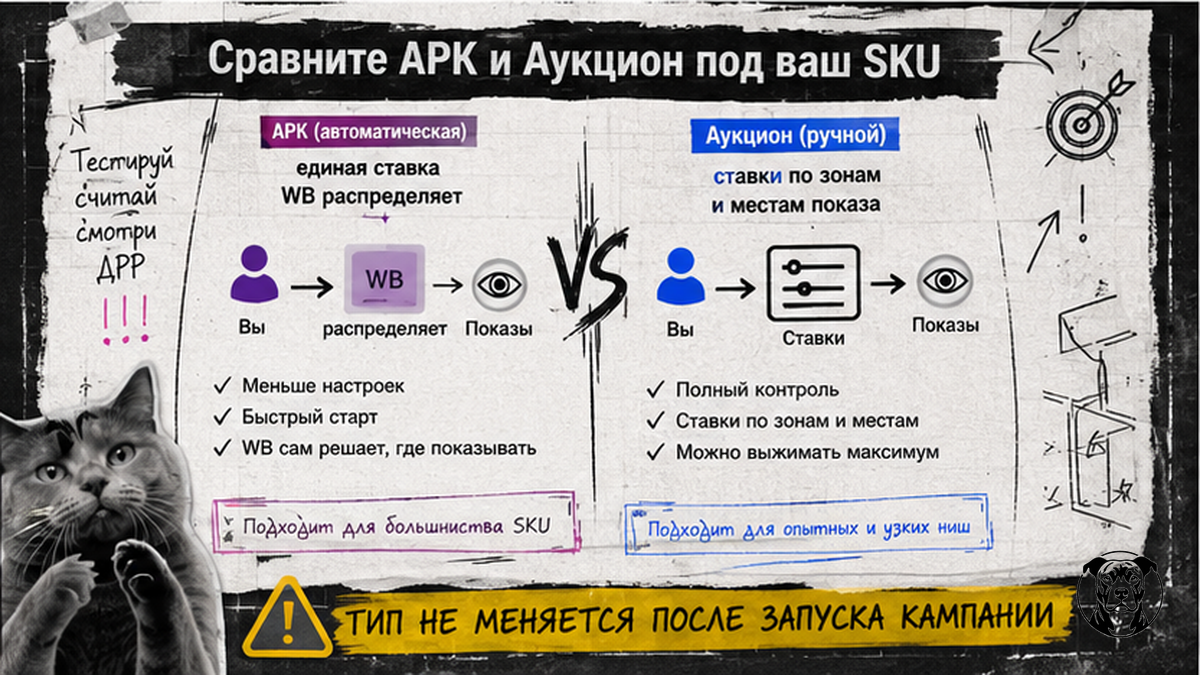 Схема workflow: АРК vs Аукцион под ваш SKU