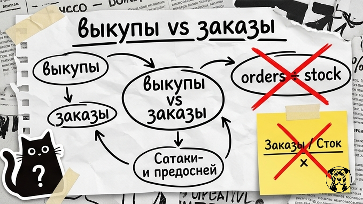 Схема: в формуле Коб в числитель идут выкупы, а не заказы