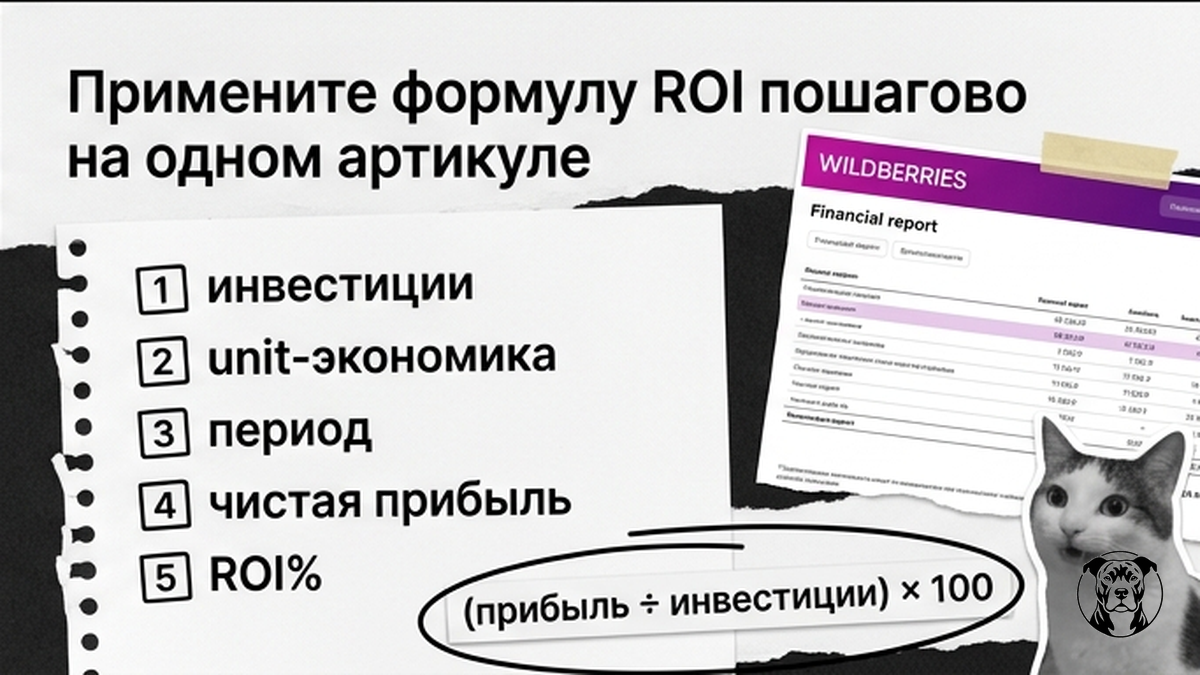 Пошаговый чеклист расчёта ROI по формуле на одном артикуле WB/Ozon