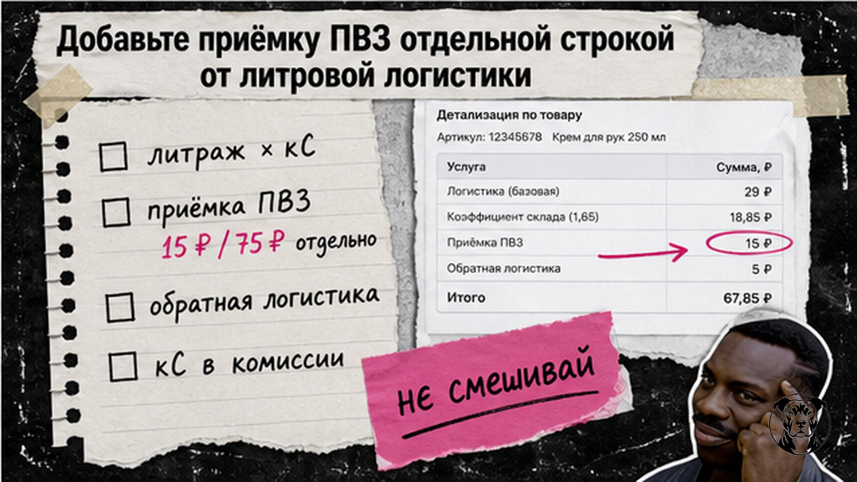 Чеклист: приёмка ПВЗ 15/75 ₽ отдельно от литровой логистики FBS