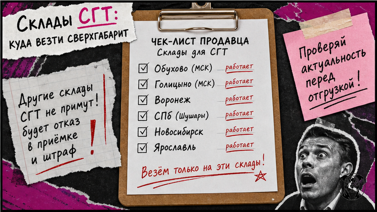 Чеклист складов для СГТ на Wildberries: Обухово, Голицыно, Воронеж, СПб