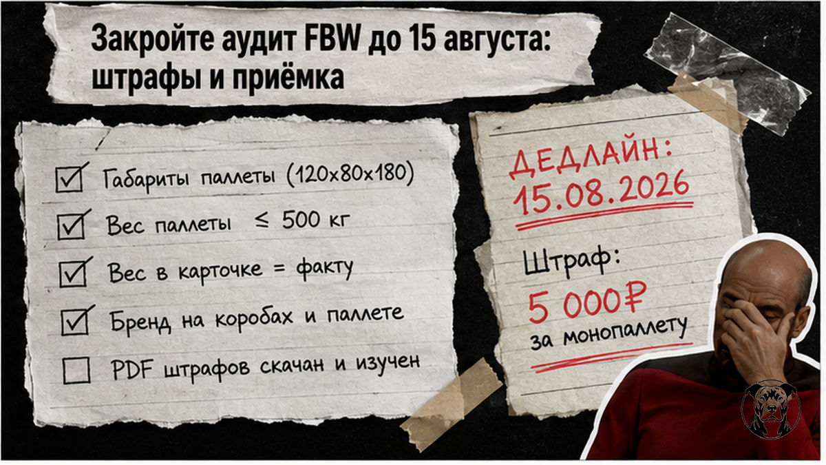 Чеклист аудита FBW до 15 августа: штрафы за монопаллеты и приёмку Wildberries