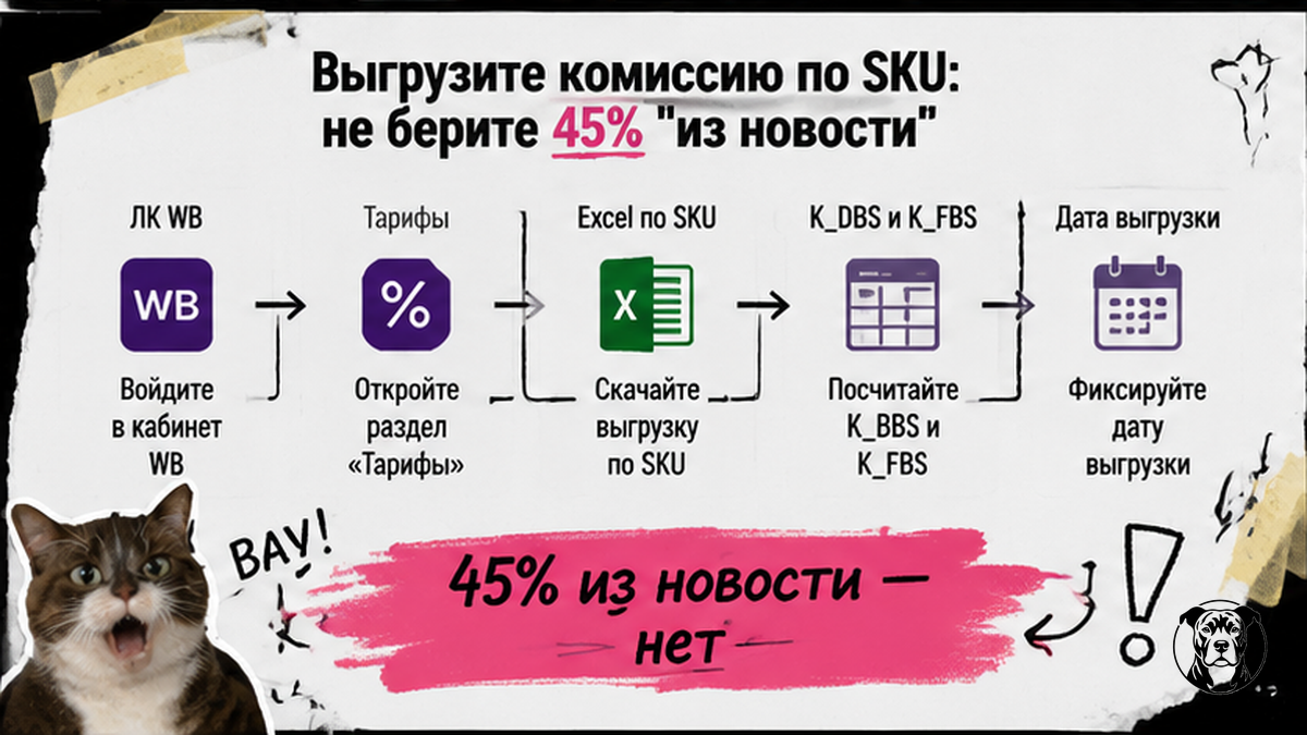 Схема выгрузки комиссии DBS и FBS по SKU из кабинета Wildberries