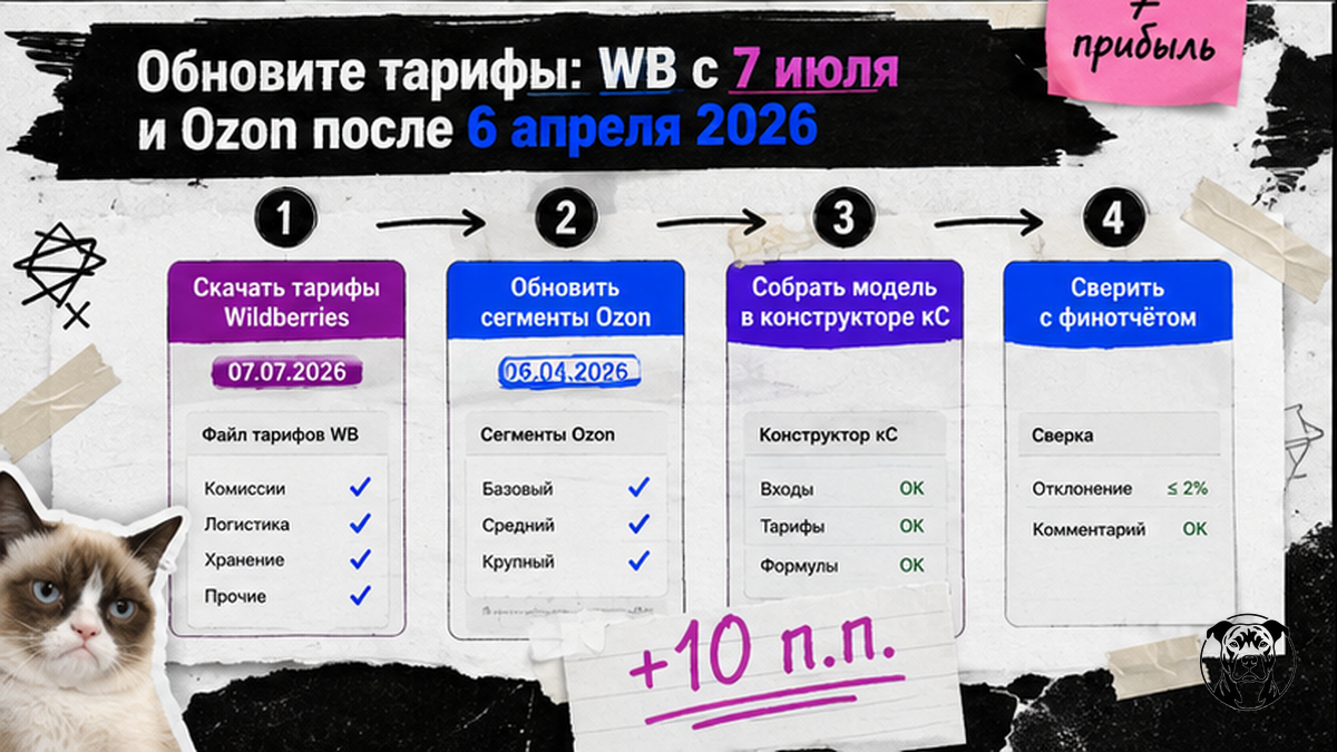 Схема обновления тарифов WB и Ozon на июль 2026