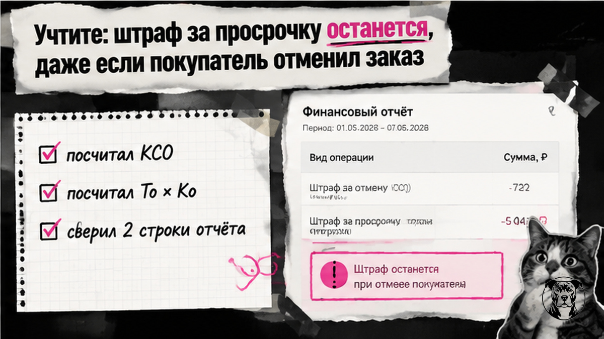 Чек-лист: штраф за просрочку FBS остаётся даже после отмены покупателем