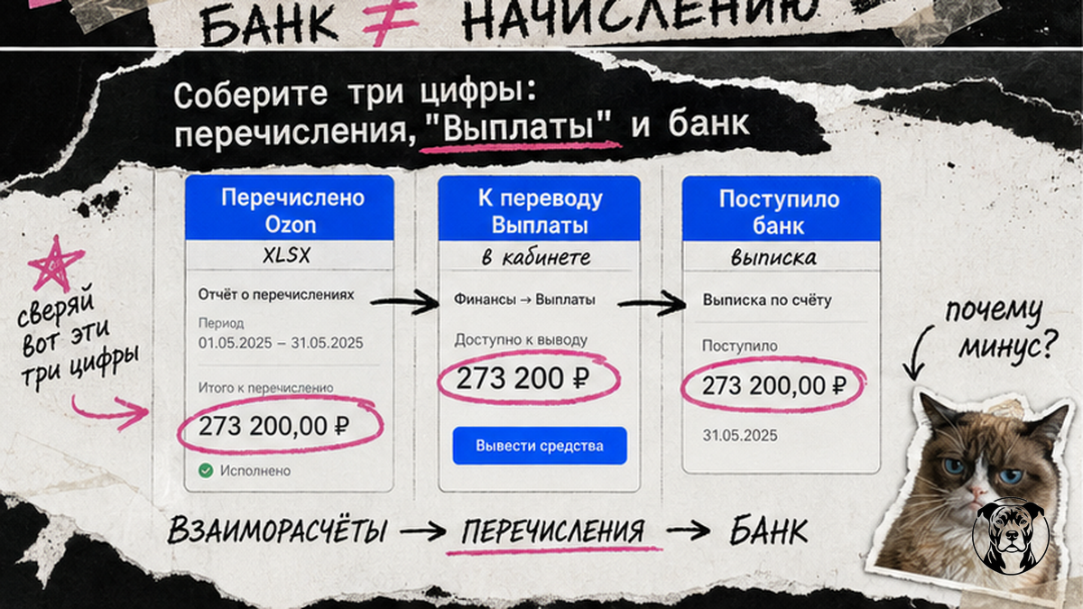 Инфографика: три цифры для сверки — перечисления, выплаты и банк