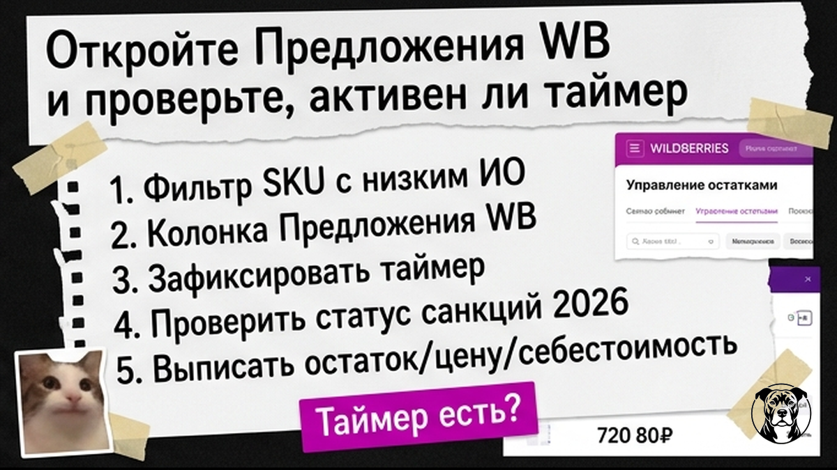Чеклист: как проверить таймер «Предложения WB» в личном кабинете