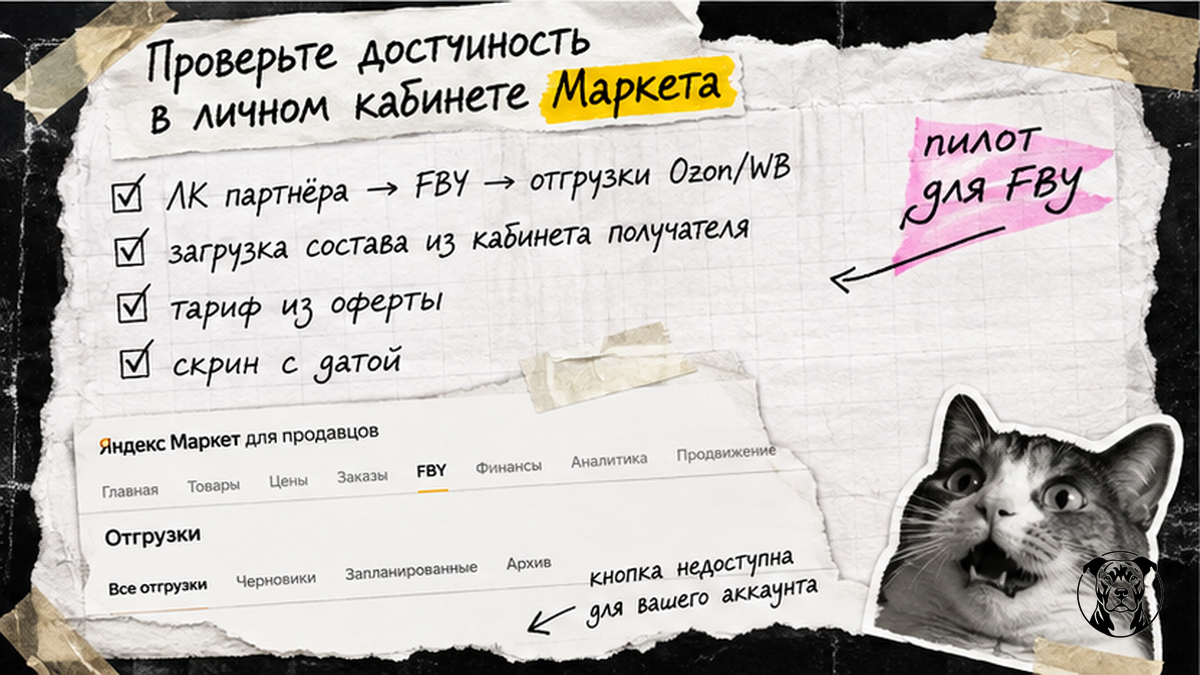 Чеклист проверки доступности кросс-отгрузки FBY в личном кабинете Яндекс Маркета