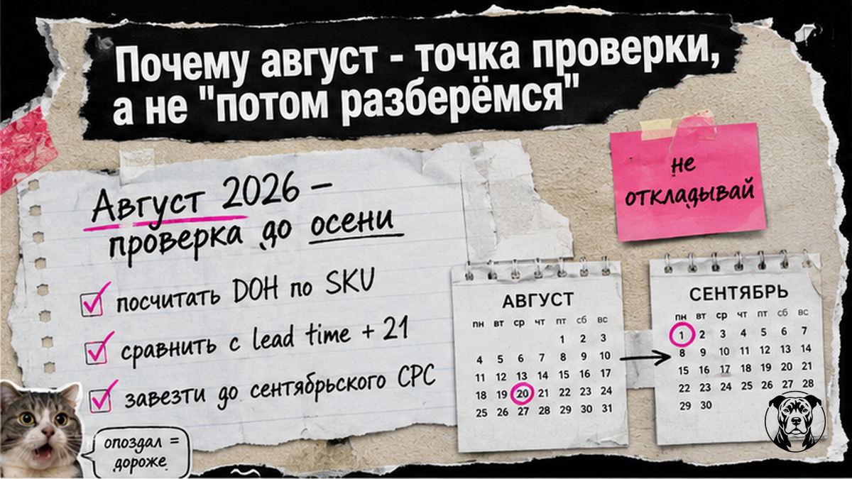 Чеклист августовской проверки запаса перед осенней рекламой WB и Ozon