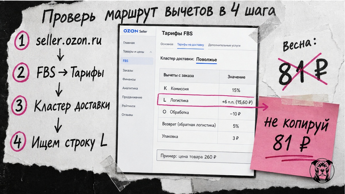 Схема: маршрутная логистика из Тарифов Ozon, не старая 81 ₽