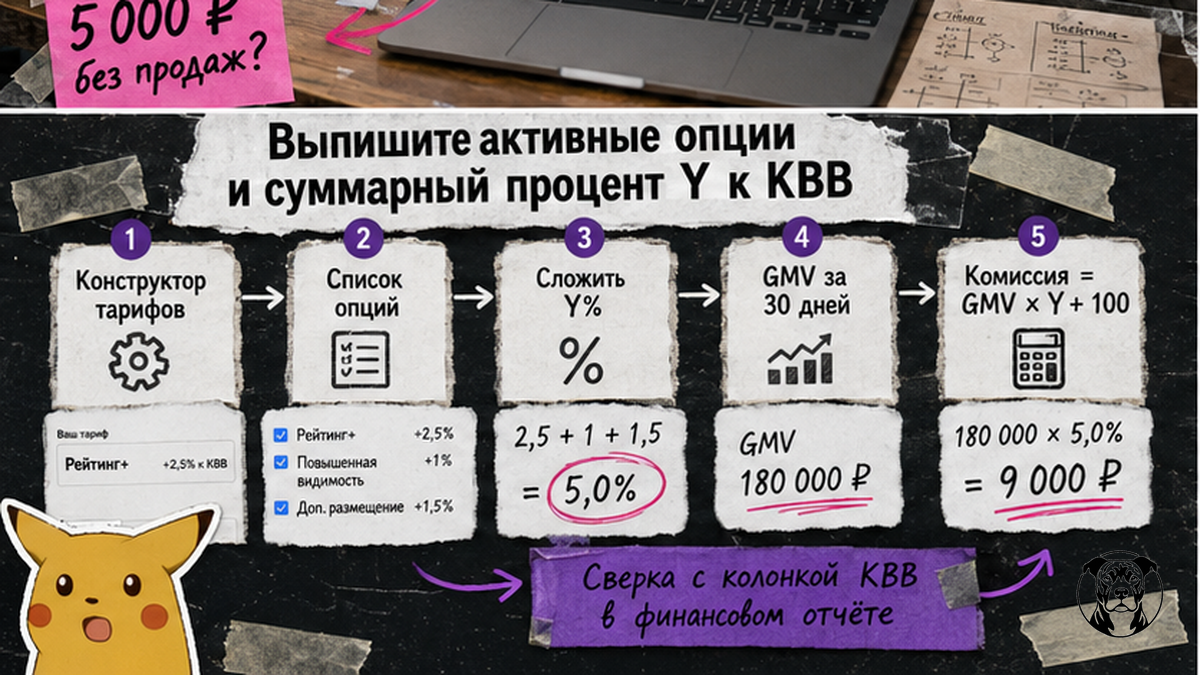 Схема workflow: как выписать опции и посчитать суммарный Y% к КВВ