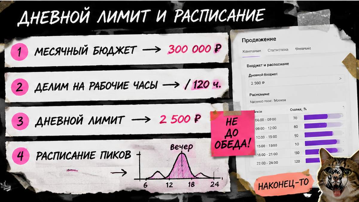 Схема расчёта дневного лимита рекламы: от месячного бюджета к расписанию пиков на WB