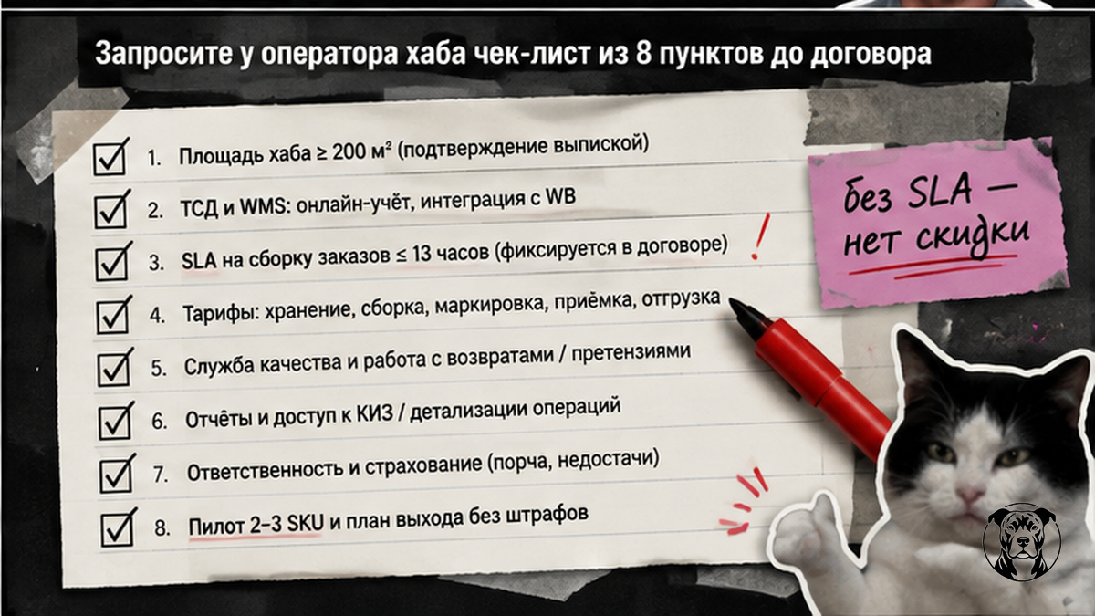Чеклист из 8 пунктов для договора с оператором партнёрского хаба Wildberries