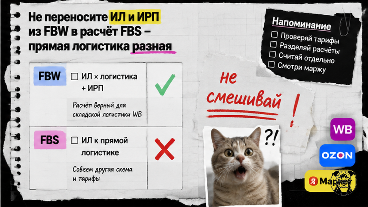 Чеклист: ИЛ и ИРП только для FBW, не переносить в FBS