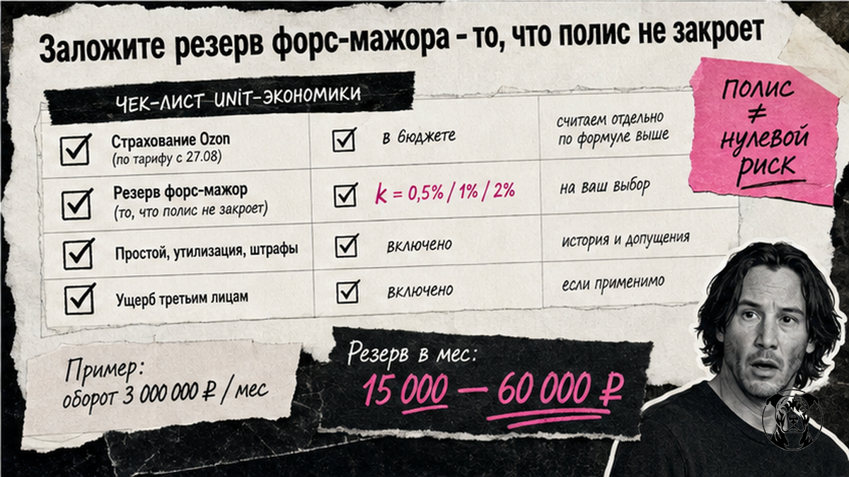 Чеклист резерва форс-мажора в unit-экономике Ozon