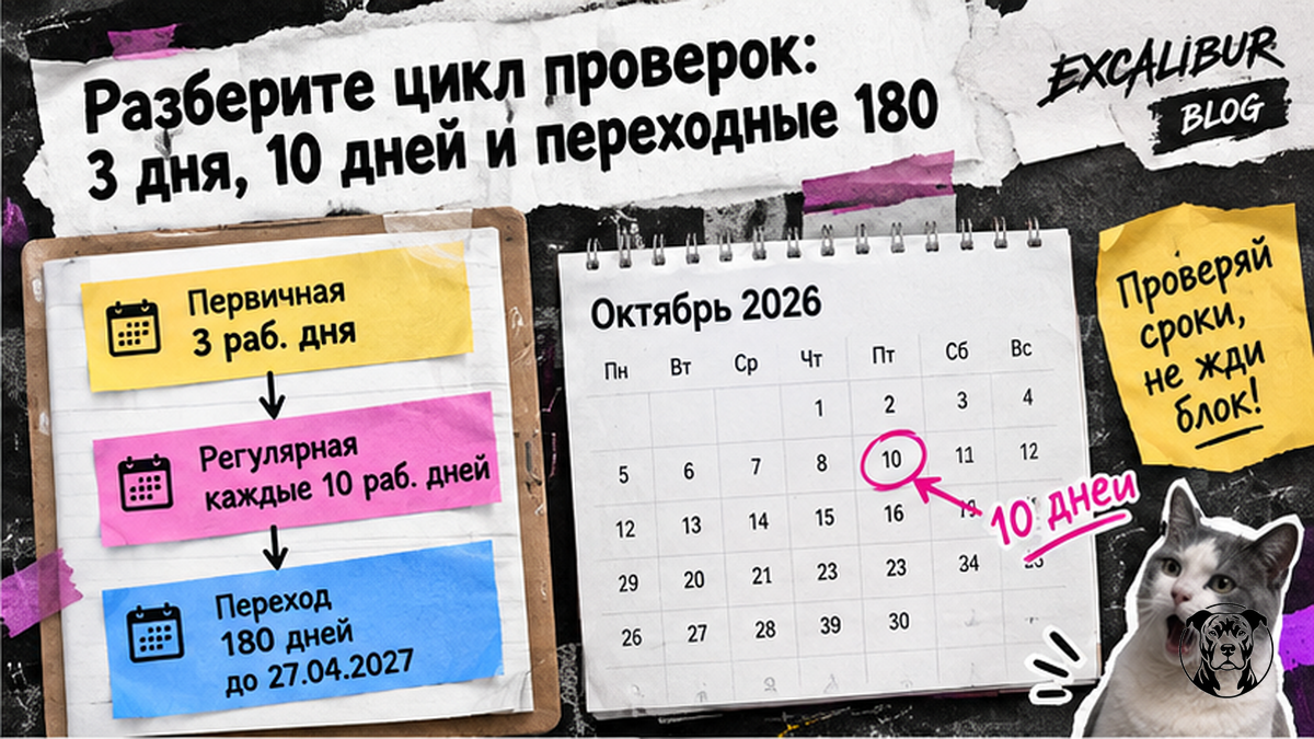 Чеклист цикла автосверки: 3 дня, 10 дней и 180 дней переходного периода